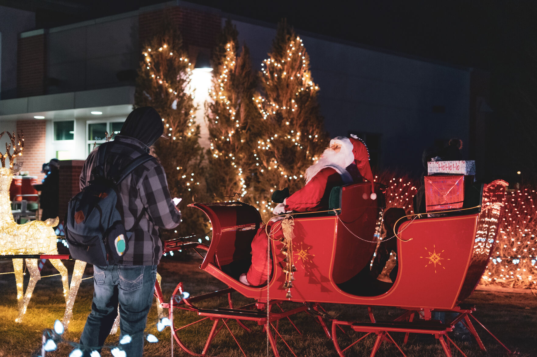Santa Claus at the Holiday Light Festival